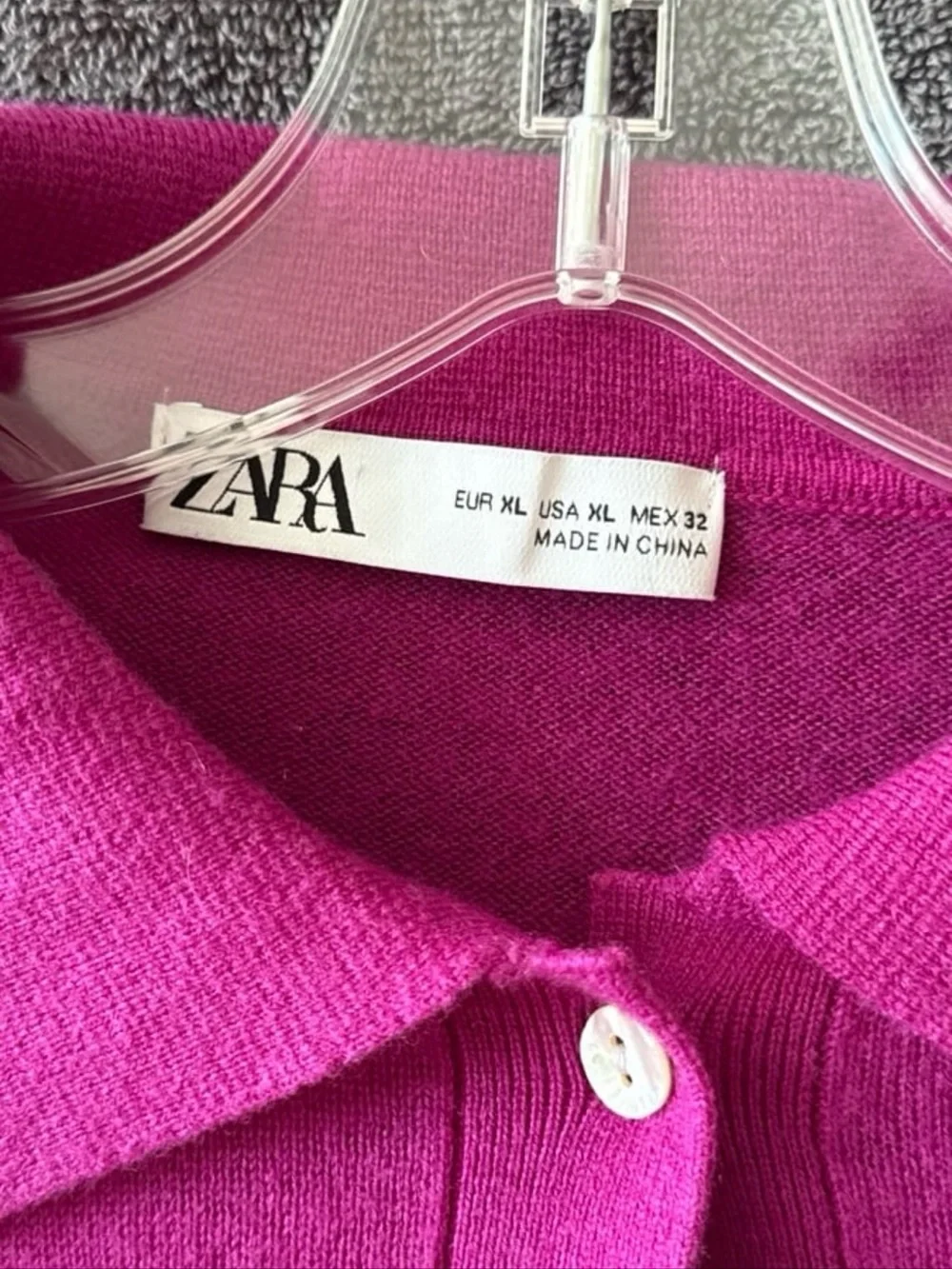 Zara 100% Wool Pink Polo Sweater Size XL Long Sleeve. Slim Fit